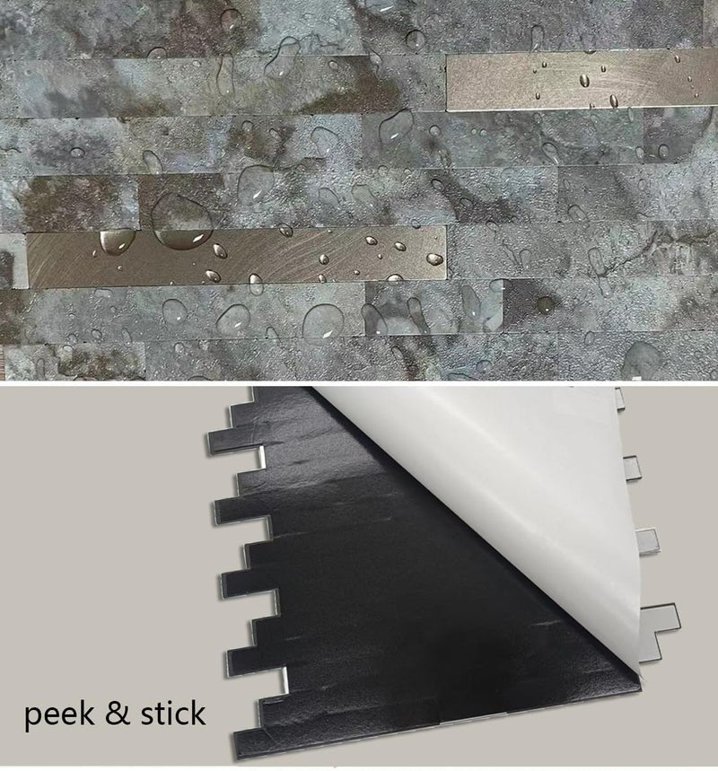 weimeisc 10 Sheets Peel and Stick Backsplash Tile for Kitchen, Self-Adhesive Mosaic Tile, Stick on Bathroom Vanities，Fireplace Décor, Laundry Table(11.88" X 11.88") (Coffee+Bronze) - Image 4